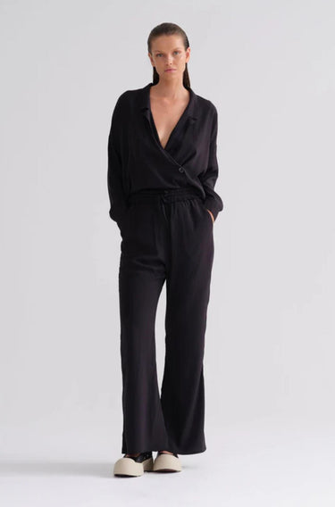 Silk Satin Flaired Pants-Pants-Kristensen Du Nord-Debs Boutique